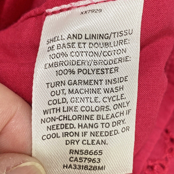 Halogen Dress Size M Short Sleeve Pink Eyelet Lace Casual Preppy Classic Sheath - Picture 10 of 10